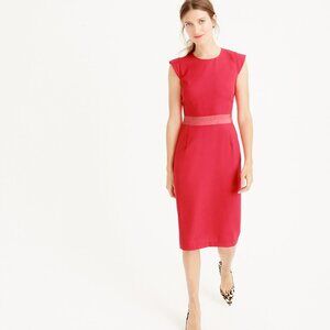 J.Crew pink wool crepe sheath dress 6p